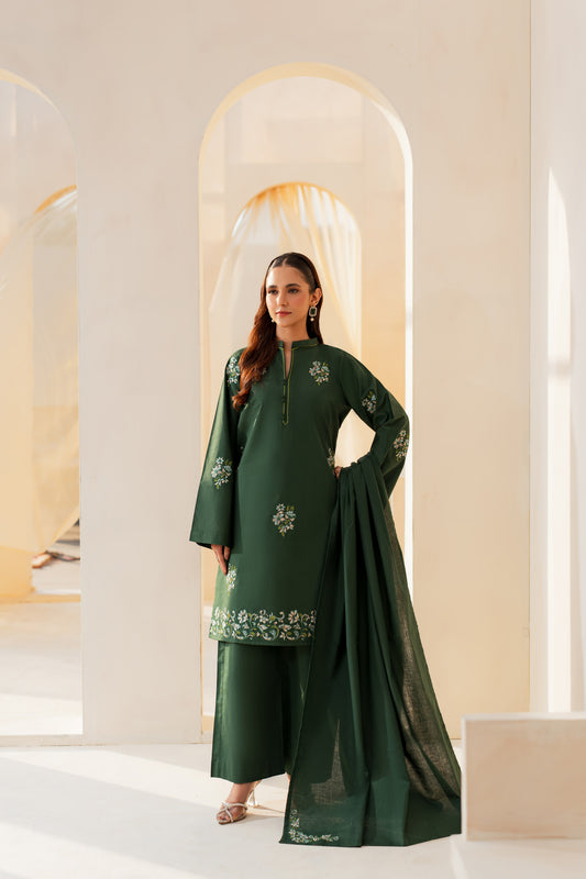 Aashna Embroidered Suit - 2pc (without Dupatta)