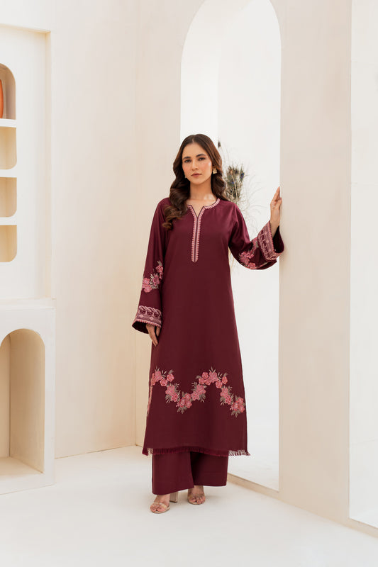 Zahrah Embroidered Suit - 2pc