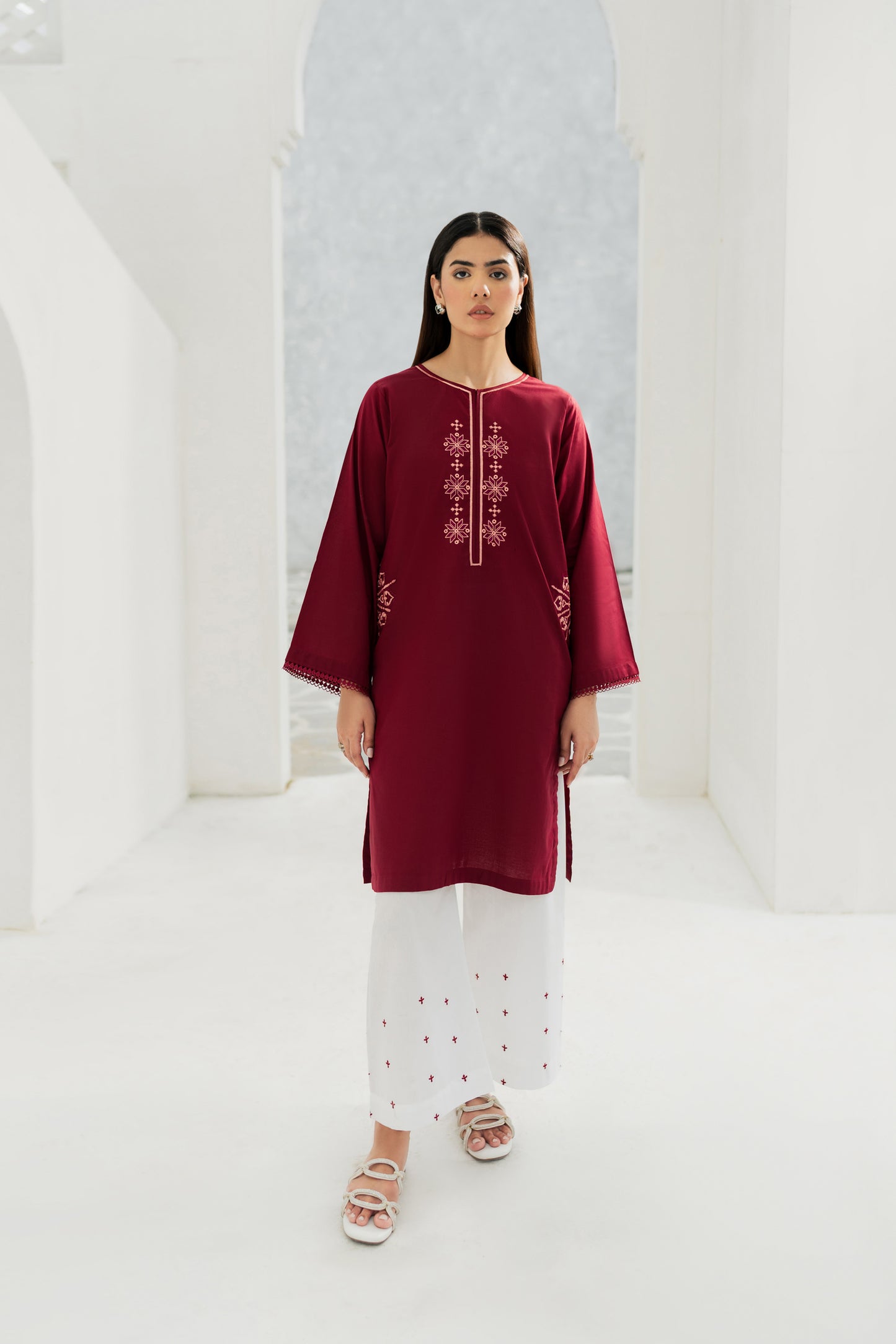 Mulberry - 2pc Embroidered Suit