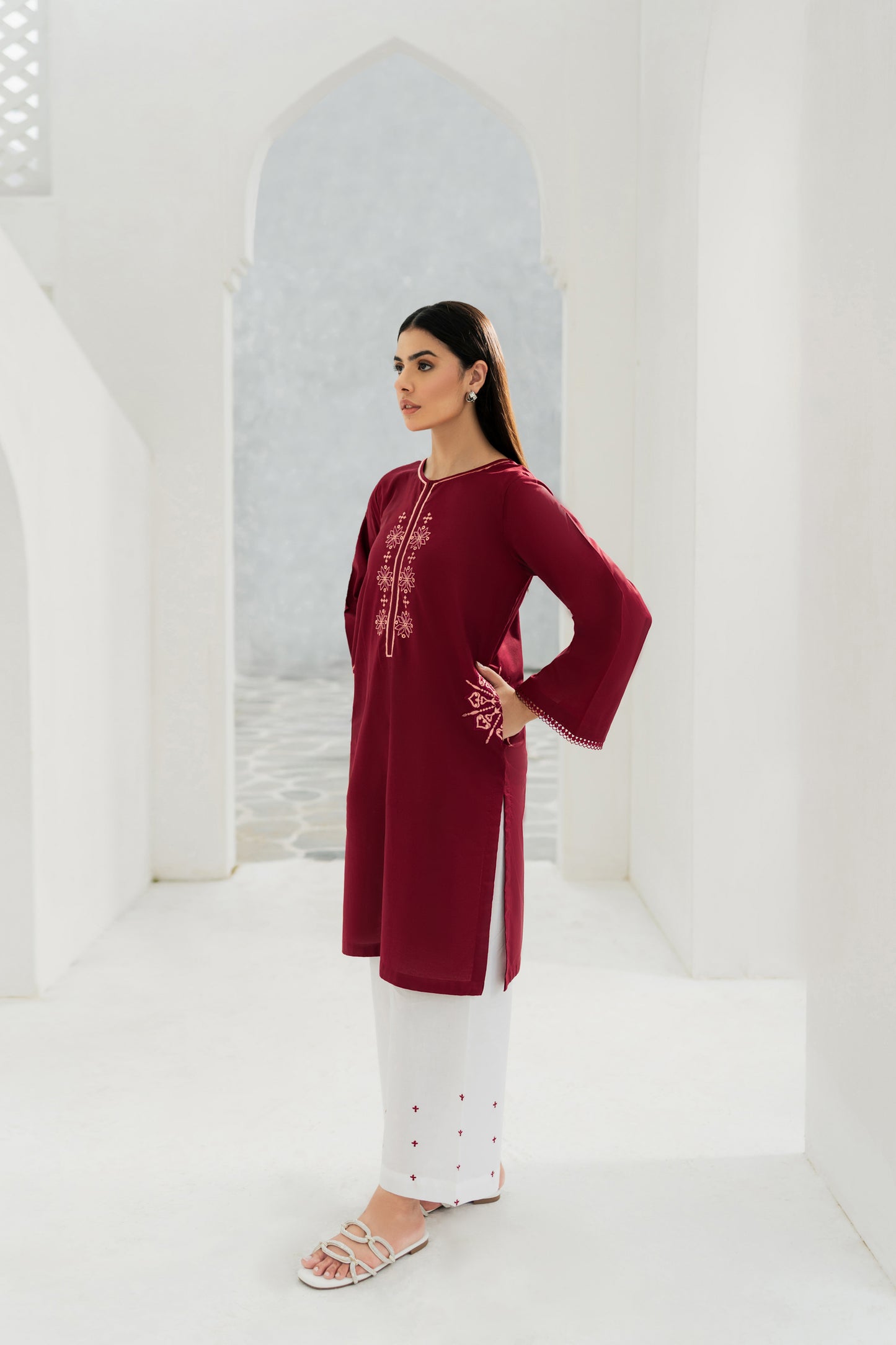 Mulberry - 2pc Embroidered Suit