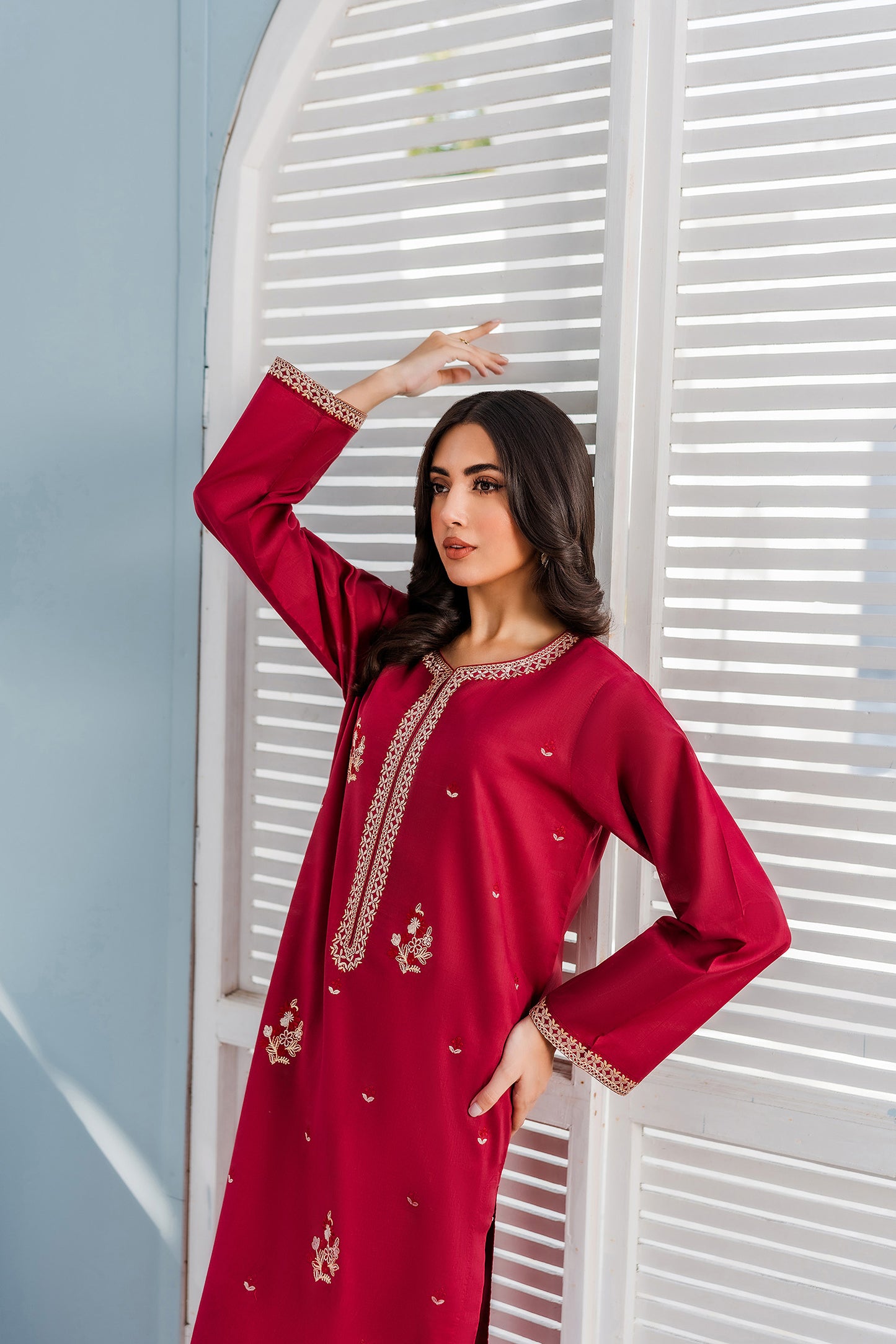 Meya - 2pc/3pc Embroidered Suit