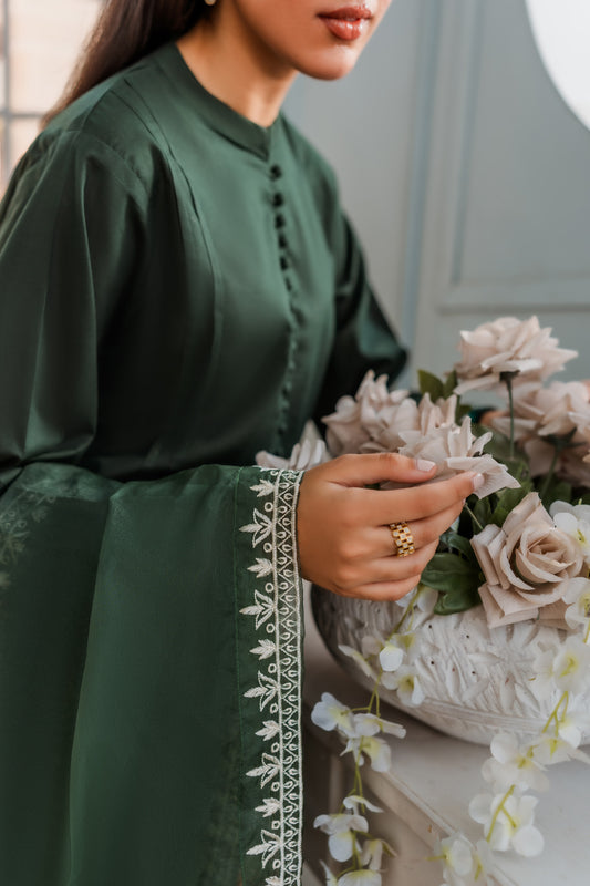 Green Embroidered Dupatta